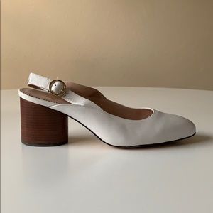 J.Crew White Leather Slingbacks
